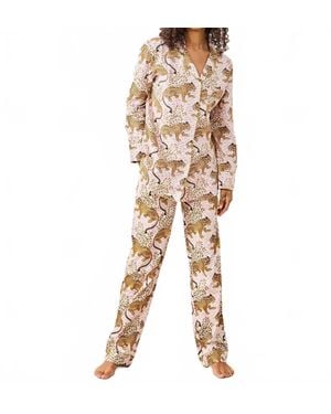 Printfresh Long Pajama Set - Natural