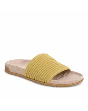 Vionic Evie Knit Slide Sandals - Yellow