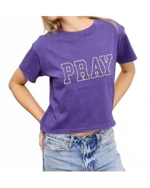 Zutter Pray Cropped T-Shirt - Purple
