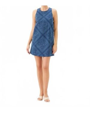 Fifteen Twenty Clarice Side Button Shift Dress - Blue