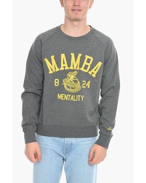 Scrimmage Solid Color Crew-Neck Sweatshirt With Contrasting Print - Gray