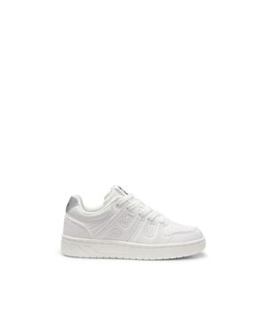 HUGO Kids' Faux-Leather Sneakers With Logo Details - White