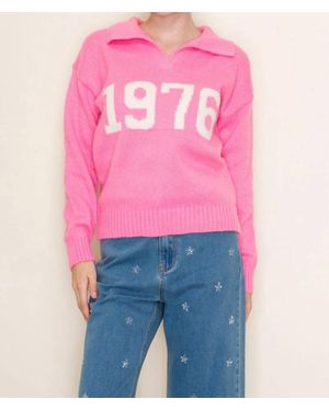 GeeGee X Lovelo 1976 Varsity Sweater Top - Pink