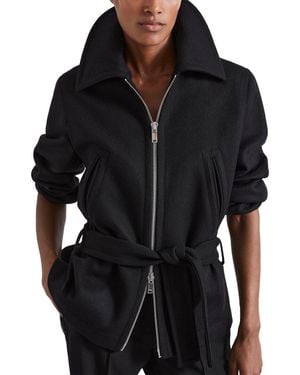 Reiss Ada Wool-Blend Short Coat - Black