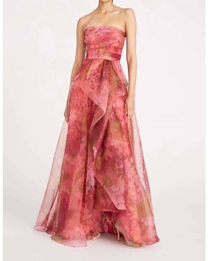 THEIA Fahreta Strapless Gown - Red