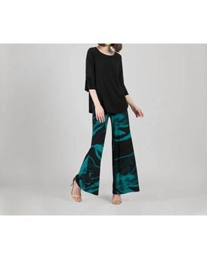 Clara Sunwoo Tie Cuff Curved Hem Tunic Top - Black