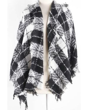 TRUEDAMES Classic Plaid Winter Scarf - White