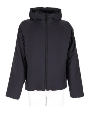 Laminar Cropped Hooded Matte Jacket - Blue