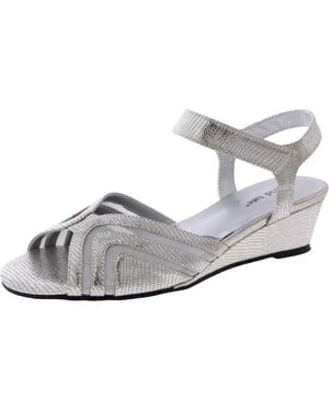 David Tate Admire Sandals 2E Lizard Leather Wedge Heel Zogg3573 - Gray