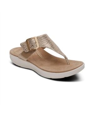 Aetrex Donna Adjustable Thong Sandal - Metallic