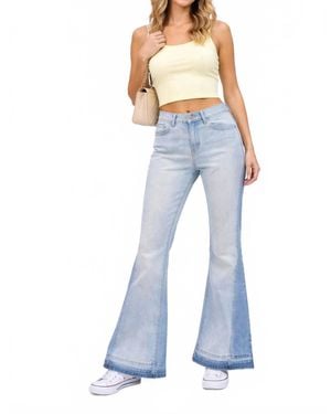Coco + Carmen Omg Zoeyzip Wide Leg 2 Tone Wash Jeans - Blue
