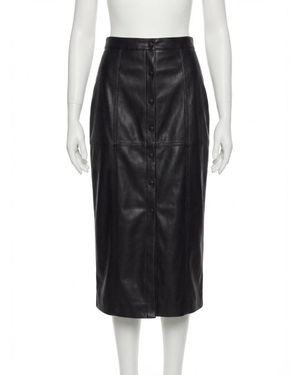 Z Supply Reine Vegan Leather Midi Skirt - Black