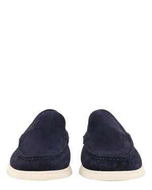 BOSS Slip-On Cowhide Loafers - Blue