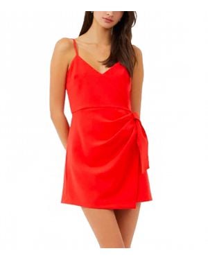 French Connection Whisper Bow V-Neck Mini Dress - Red