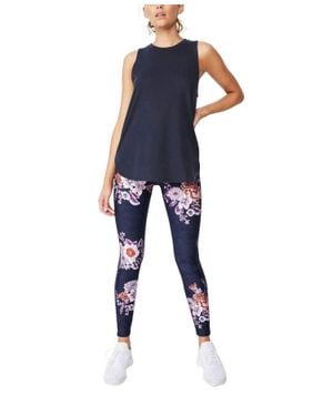 Cotton On Juniors Active Curve Hem Tank Top - Blue