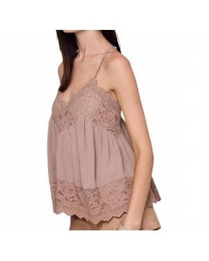 Rowan + Riot Lace Edge Boho Top - Pink