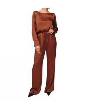 Bella Dahl Easy Pleated Wide Leg Pants - Red