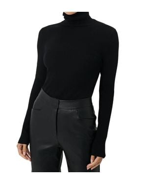 Toccin Valeria Rib Knit Turtleneck Sweater - Black