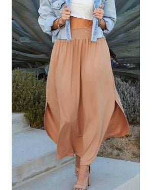 Ninexis Smocking Waist Maxi Skirt - Blue