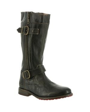 Bed Stu Gogo Lug Leather Tall Motorcycle Boots - Green