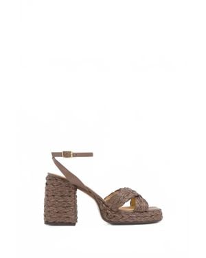 Castañer Valeriette Raffia Sandal - Gray