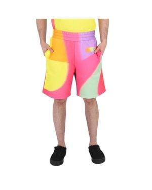 Moschino Print Cotton Sweat Shorts - Pink