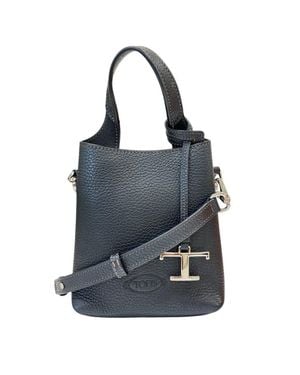 Tod's T Timeless Leather 2Way Shoulder Bag - Blue