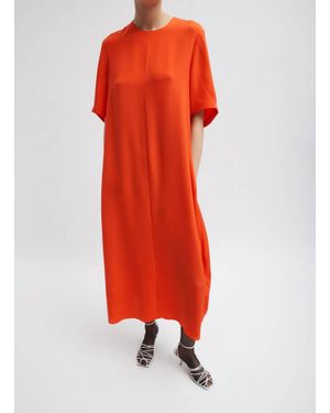 Tibi 4-Ply Silk T-Shirt Dress - Red
