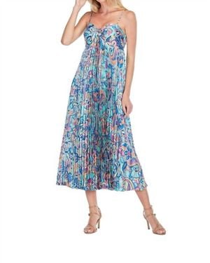 J joy Bustier Pleated Midi Dress - Blue