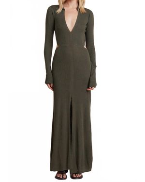 Bec & Bridge Mila Knit Long Sleeve Maxi Dress - Green