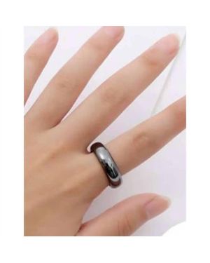 mavi bandz Hematite Stone Band Ring - Black