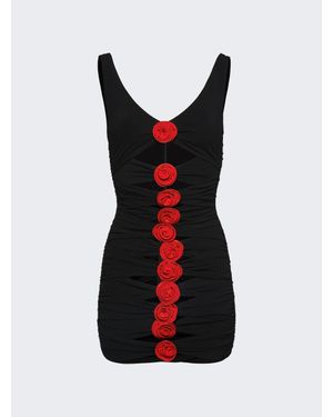 Magda Butrym Contrast Bandage Flower Dress - Red
