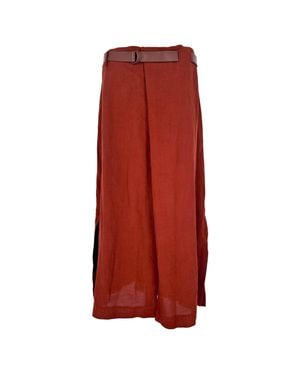 Max Mara Belted Midi Skirt - Red