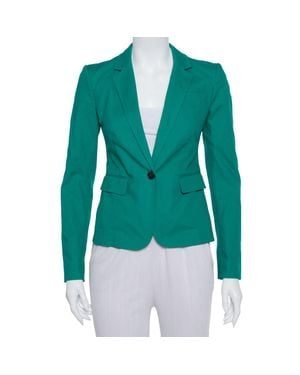 JOSEPH Stretch Cotton Watch Short Blazer - Green