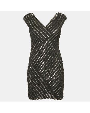 Roberto Cavalli Silk Sequin Mini Dress - Black