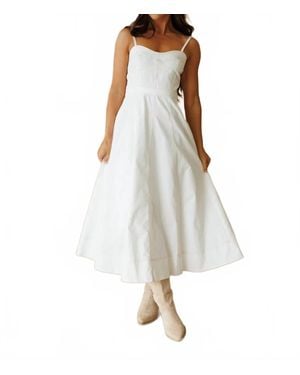 Klesis Stretch Twill Flare Midi Dress - White