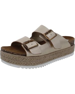 Steve Madden Annika Epadrille Leather Footbed Sandals - Brown