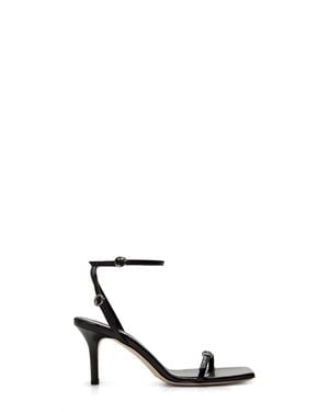 Aeyde Hallie Leather Heeled Sandals - Black