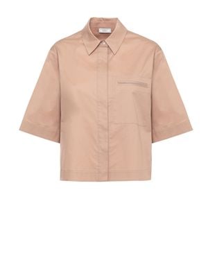 Peserico Cotton Embellished Shirt - Natural