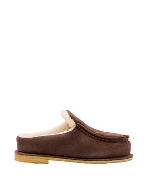JW Anderson Suede Slip-On Mules With Cozy Fur Lining - Brown