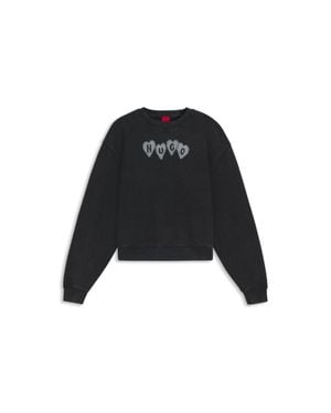 HUGO Heart-Logo Sweatshirt - Black