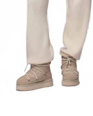 Max & Moi Aanor Cow Suede Shearling Boot - Natural
