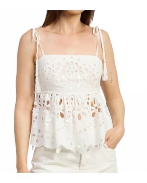 En Saison Courtney Square Neck Top - White