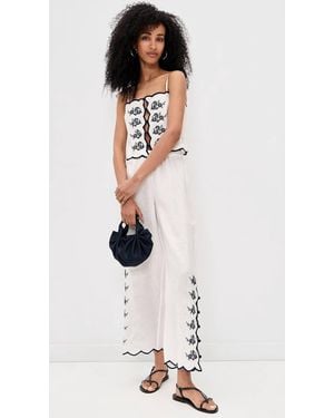 Cami NYC Madrid Embroidered Linen Pants - Black