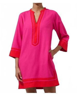 Sugarlips Allie Shift Linen Mini Dress - Pink