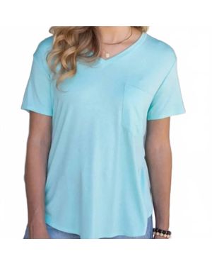 Grace and Lace Perfect Pocket Tee - Blue