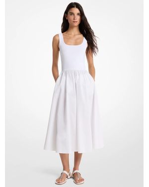 Michael Kors Outlet Viscose Blend Midi Dress - White
