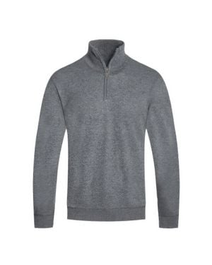 TRUEDAMES Knit Quarter Zip Sweater - Gray