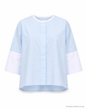 Pomandère Sky Oversize Cotton Shirt - Blue