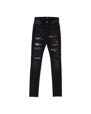 Amiri Aged Tie Dye Bandana Thrasher Jeans - Black